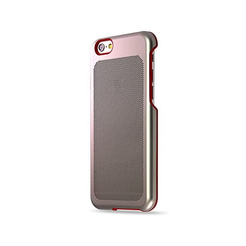 iPhone6_6s Case_Stainless Steel_Silver Dot with Red Plastic